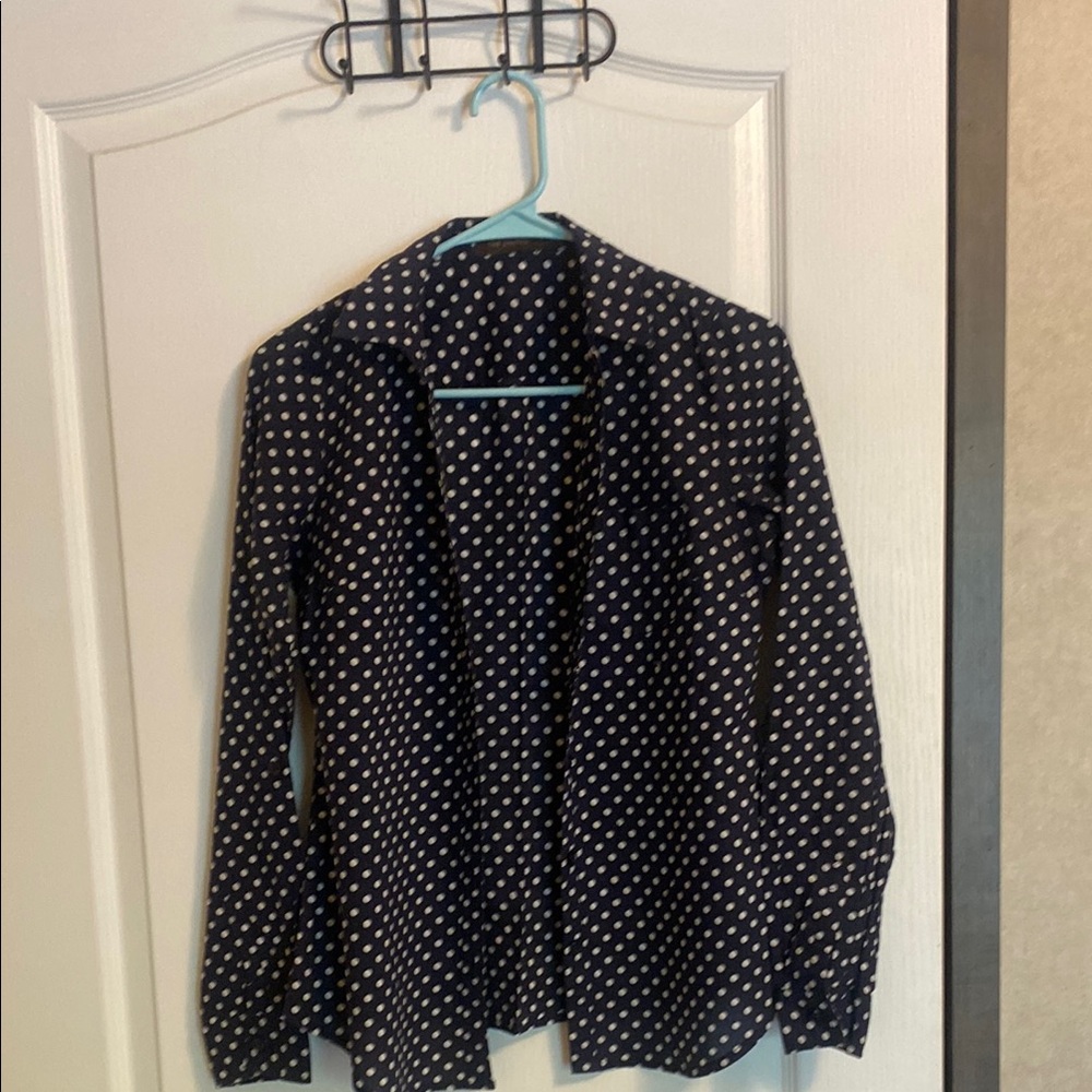 The Limited Navy and White Polka Dot Blazer